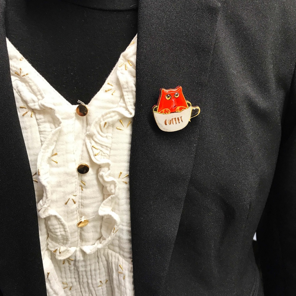 Broche « Coffee Cat »  