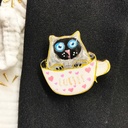 Broche « Coffee Cat »  Siamois
