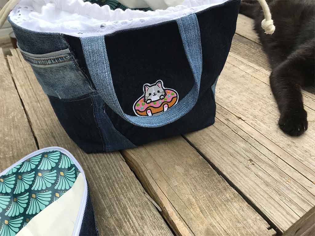 Lunch bag "Chat'recycle" avec sa trousse à couverts 