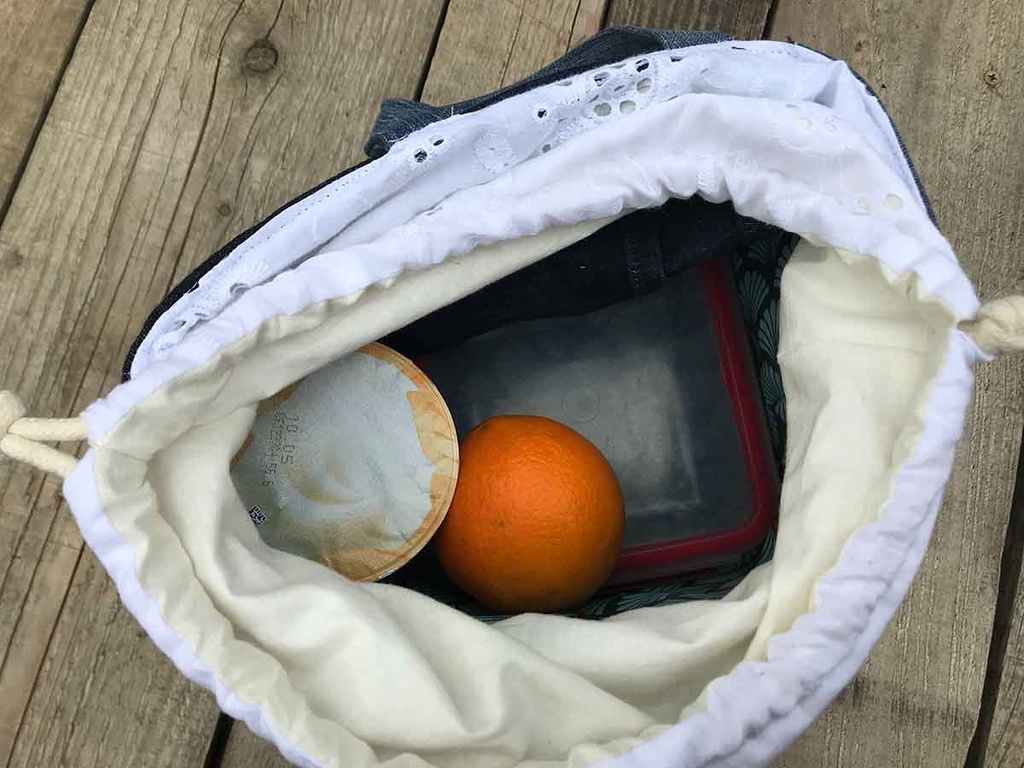 Lunch bag "Chat'recycle" avec sa trousse à couverts 