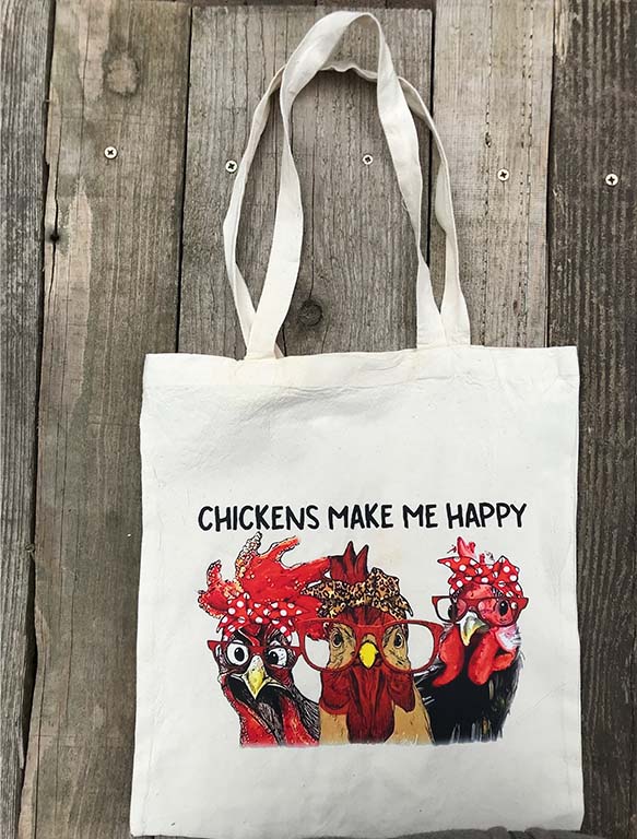 Tote bag "Chickens make me happy"