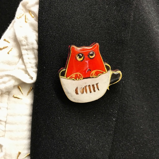 Broche « Coffee Cat »  