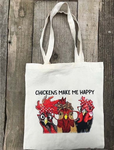 Tote bag "Chickens make me happy"
